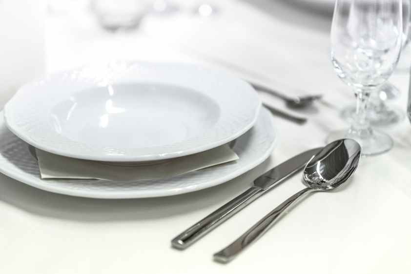 arrangement blur clear cutlery